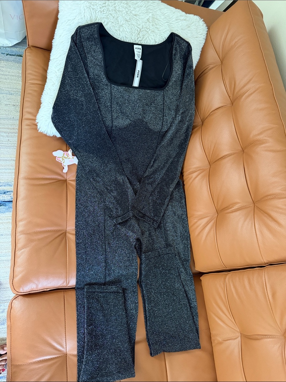 PINK by Victoria’s Secret Spanx Shimmer Black Jumpsuit
